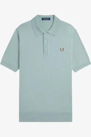 Fred Perry Light Blue 100% Cotton Knitted Polo ShirtL