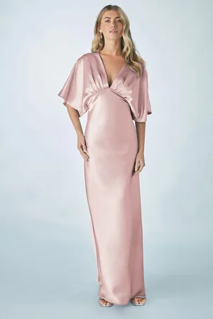 Next Bridesmaid Satin Flutter Sleeve Maxi Dress44 Tall