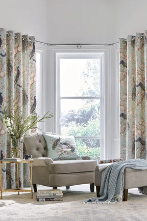 Laura Ashley Belvedere ringgordijnen met voering van 100% katoen167 x 137 cm