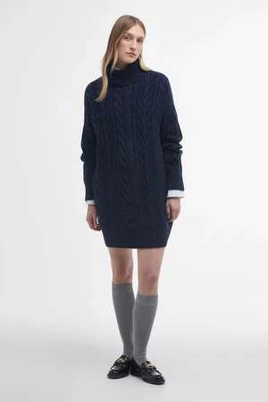 Barbour International International Beatrix Cable Knit Roll Neck Dress44