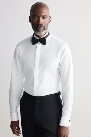 Next Signature Egyptian Cotton Shirt and Silk Bow Tie Set41 cm R (UK 16 R)