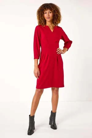 Roman Ponte Notch Neck Midi Dress46