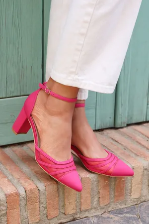 Linzi Tasha Scuba Block Court Heels With Mesh Front DetailEU 38 (UK 5)