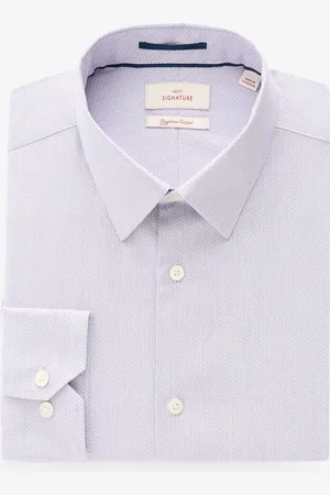 Next Textured Signature 100% Egyptian Cotton Long Sleeve Single Cuff Shirt38 cm R (UK 15 R)
