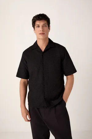Next Short Sleeve Textured Waffle 100% Cotton Shirt3XL