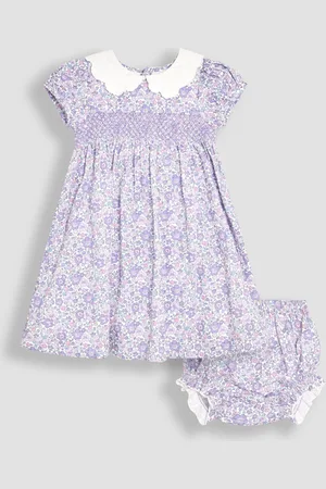 JoJo Maman Bébé Floral Print Broderie Collar Party Dress8086cm