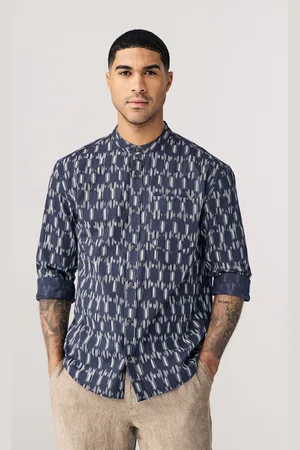 Next Long Sleeve Aztec Style Printed 100% Cotton Shirtxxxxlarge