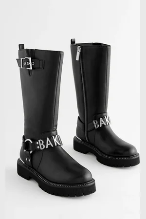 Ted Baker Kniehoge zwarte meisjeslaarzen met lange gespenEU 30.5 (UK 12)