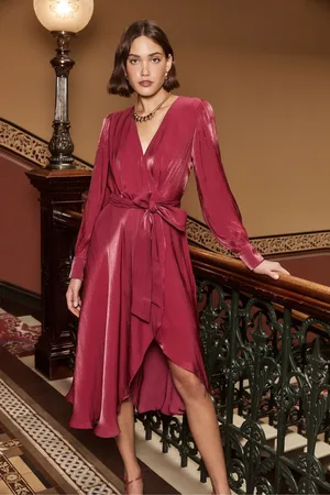 Forever New Mabel Metallic Wrap Midi Dress34