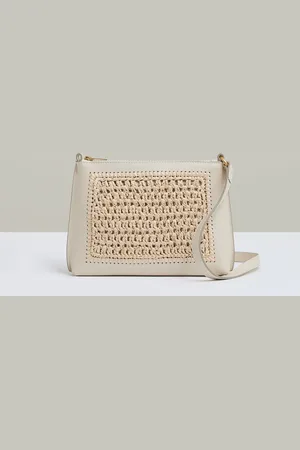 Reiss Bernice Raffia Leather Cross-Body BagEén