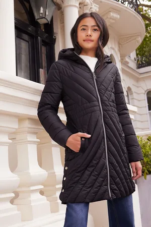 Lipsy London Regenbestendige halfzware lange gewatteerde jas (3