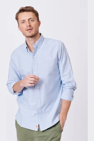 Aubin Blue Alder Oxford 100% Cotton ShirtX-large