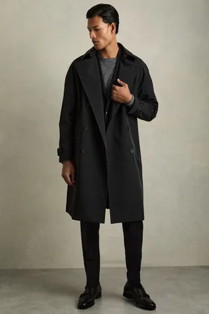 Reiss Scramble Double Breasted Long Trench CoatXS
