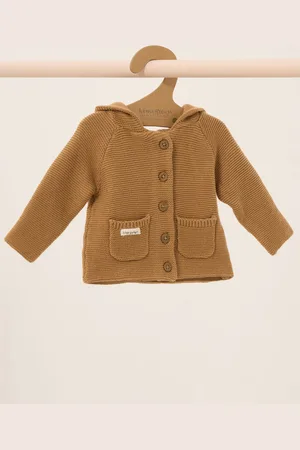 HOMEGROWN 100% Cotton Organic Double Knit Wrap Hooded CardiganTot 3 maanden (50