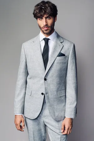 Next Slim Fit Brushed Check Suit Jacket58 Long (UK 48 L)