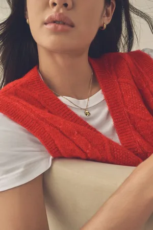 Next Organic Disc Ball Chain NecklaceEén
