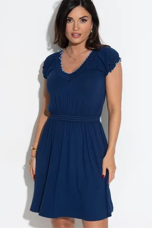Pour Moi Payton Contrast Stitch Cap Sleeve Stretch Jersey Dress40