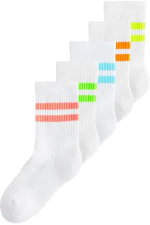 Next Cushioned Footbed Cotton Rich Ribbed Tipped Socks 5 PackUK 4-6.5