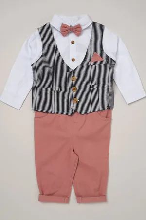 Little Gent Mock Shirt and Waistcoat 100% Cotton Baby Gift Set 3 Piece1.5