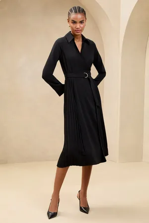 Lipsy London Pleated Skirt Belted Midi Shirt Dress40
