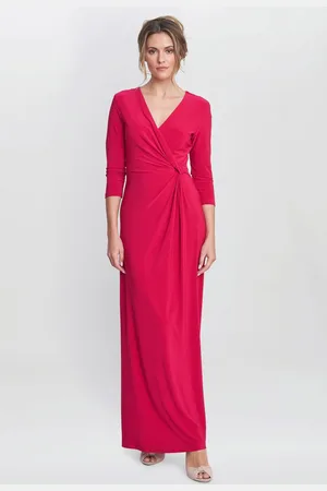 Gina Bacconi Pink Celine Jersey Wrap Maxi Dress42