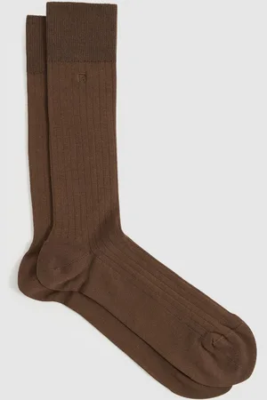 Reiss Jace Cotton-Blend Logo-Embroidered SocksS-M