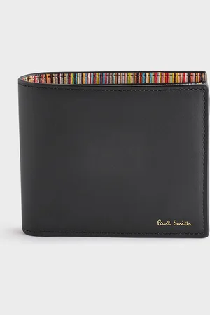 Paul Smith Logo Leather Bifold Black WalletEén