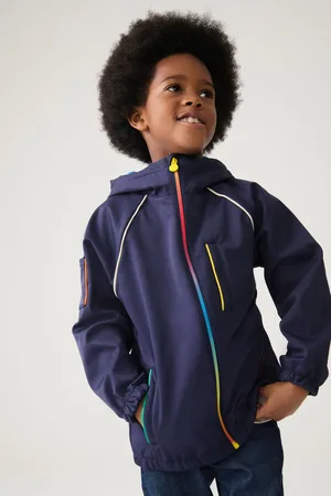 Little Bird Navy regenbestendige softshelljjas met regenboogmotief9