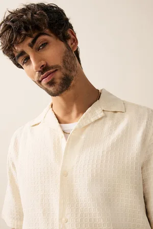 Next Short Sleeve Textured Waffle 100% Cotton Shirtxxxxxlarge
