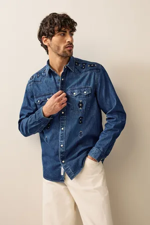 Next Long Sleeve 100% Cotton Embroidered Western Shirtmedium