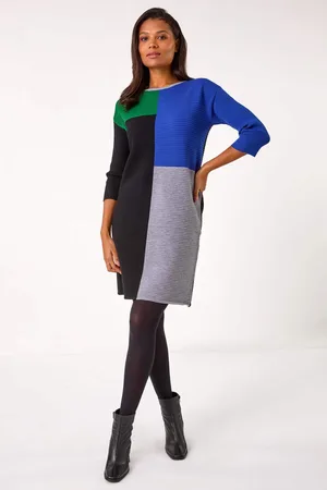 Roman Colour Block Ribbed Knit Dress44