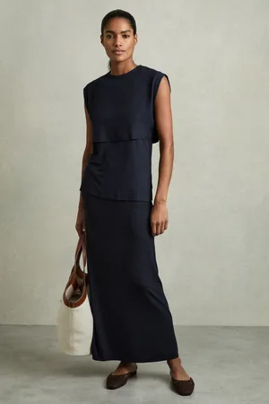 Reiss Camille Jersey Straight Maxi Skirt36