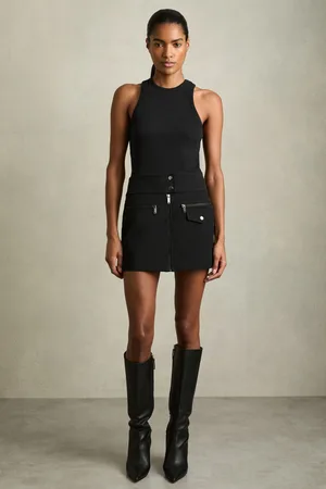 Reiss Poppy Zip-Through Ponte Mini Skirt40