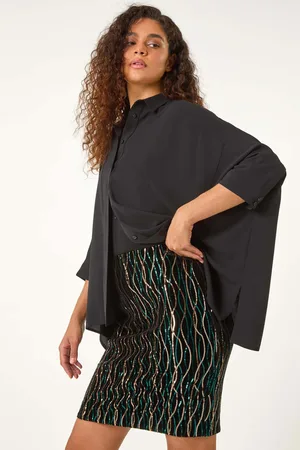 Roman Velvet Sequin Detail Pencil Skirt40