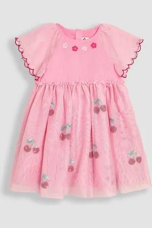 JoJo Maman Bébé Angel Sleeve Appliqué Tulle Party Dress116122cm