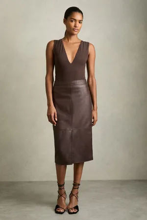 Reiss Miley Leather Pencil Skirt46