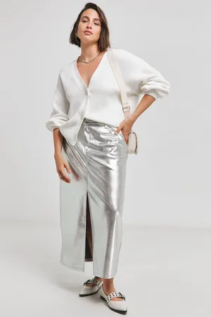 Simply Be PU Maxi With Front Split Skirt42