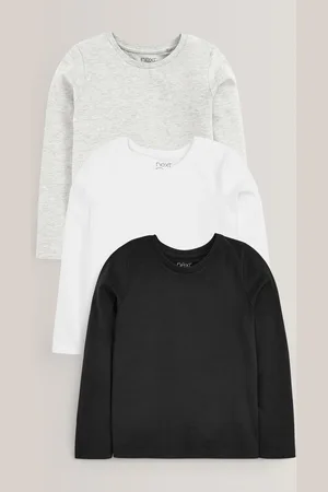 Next Long Sleeve Basic 100% Cotton T-Shirts 3 Pack (3-16yrs)7 Jaar (122cm)