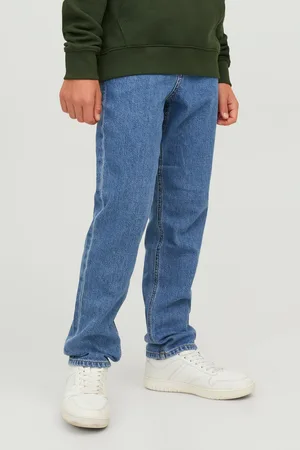 JACK & JONES Straight Fit Blue Clark Stretch 100% Cotton Jeans13 Jaar (158cm)