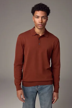 Next Gebreide polo met lange mouwenXL Reg