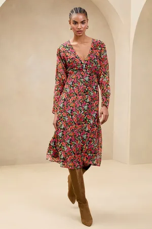 Lipsy London V-Neck Batwing Sleeve Midi Dress44