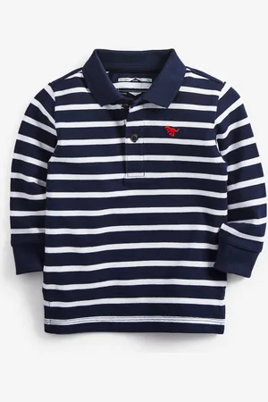 Next Katoenen poloshirt met lange mouwen en strepen van 100% katoen (3maanden-7jaar)2