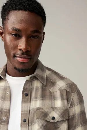 Next Short Sleeve Check Twin Pocket Western 100% Cotton ShirtL