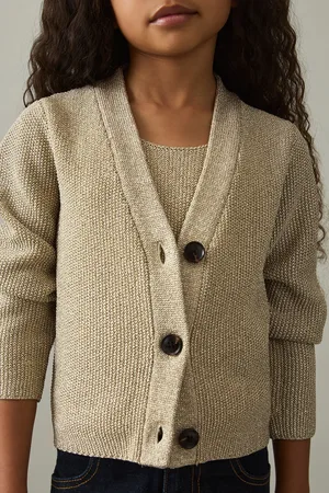 Reiss Mika Metallic-Knit V-Neck Cardigan10