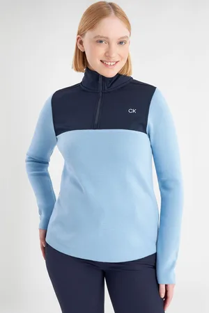 Calvin Klein Cecily Blue Hybrid Quarter Zip Sweat Top46