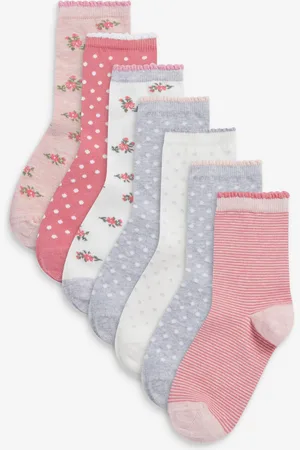 Next 7 Pack Cotton Rich Pretty Ankle SocksUK 12.5