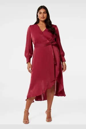 Forever New Mabel Curve Metallic Wrap Midi Dress46