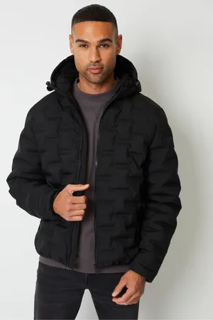 Threadbare Regenbestendig gewatteerd pufferjack met capuchonM