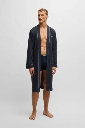 HUGO BOSS Logo Embroidered 100% Cotton Jersey Robe Dressing GownM