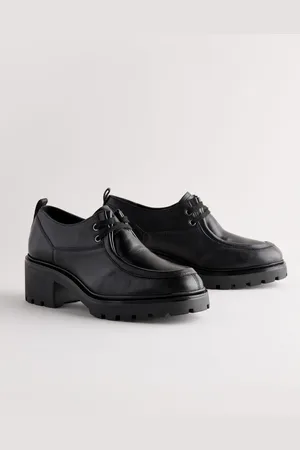 Next Forever Comfort Leather Chunky Cleat Lace Up Heel LoafersEU 38 (UK 5)